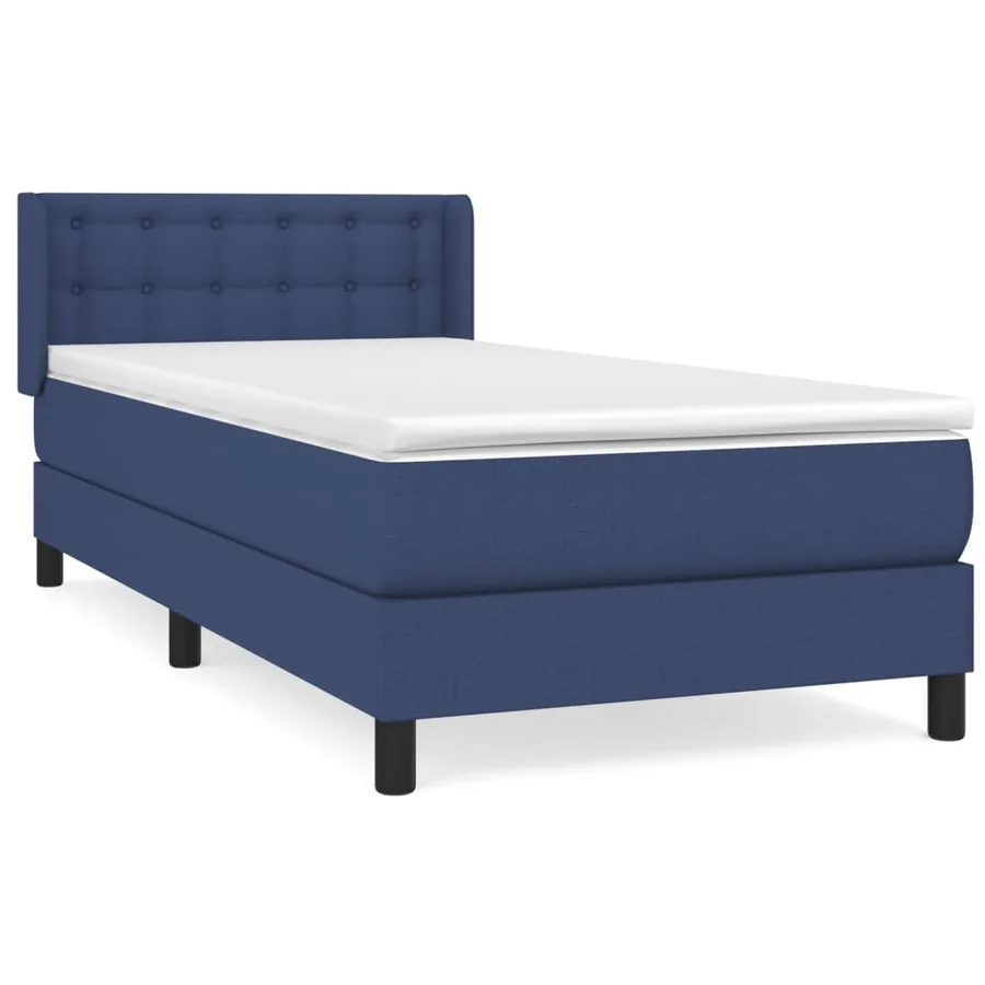 Sommier à lattes de lit avec matelas Bleu 90x200 cm Tissu - 2