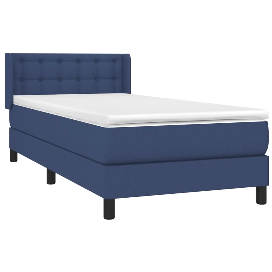 Sommier à lattes de lit avec matelas Bleu 90x200 cm Tissu - 3