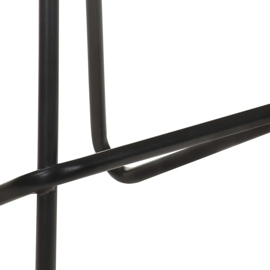 Tabourets de bar lot de 4 noir cuir véritable - 11