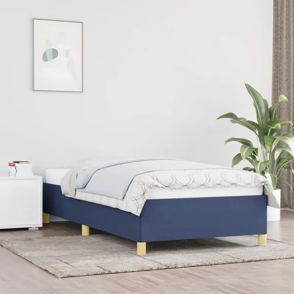 Cadre de lit sans matelas bleu 80x200 cm tissu