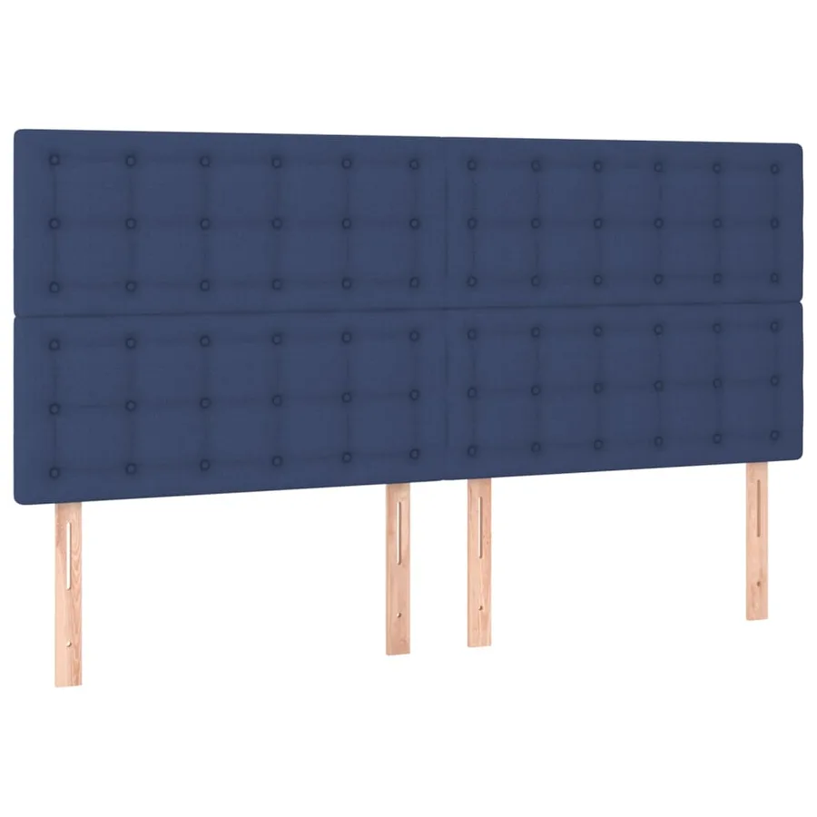 Sommier à lattes de lit avec matelas Bleu 200x200 cm Tissu - 6