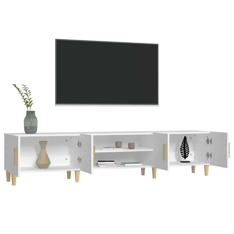 Meuble TV Blanc 180x31,5x40 cm Bois d'ingénierie - 5