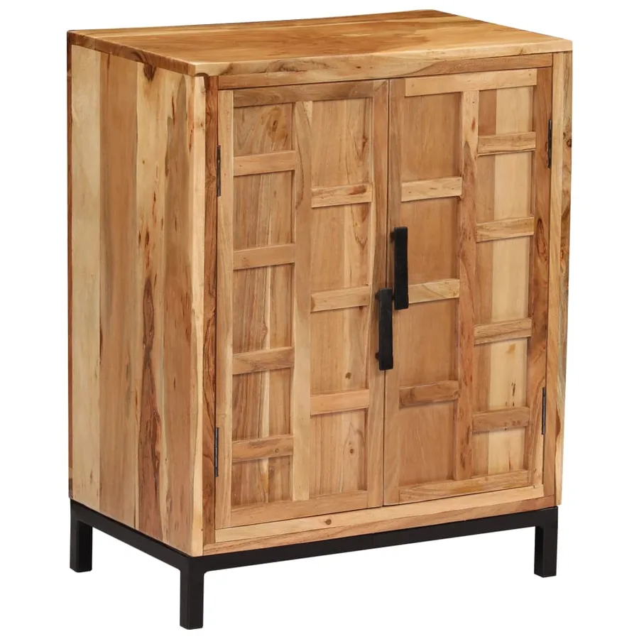 Buffet Bois d'acacia solide 60x35x76 cm Marron - 11