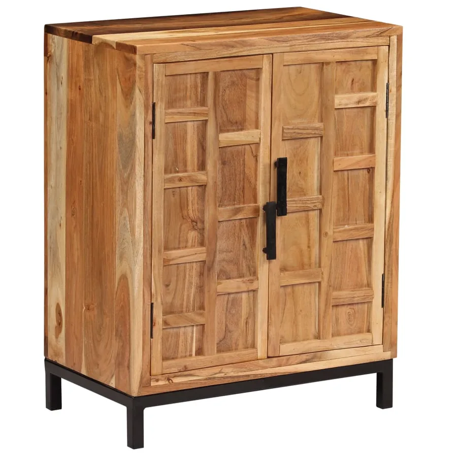 Buffet Bois d'acacia solide 60x35x76 cm Marron - 14