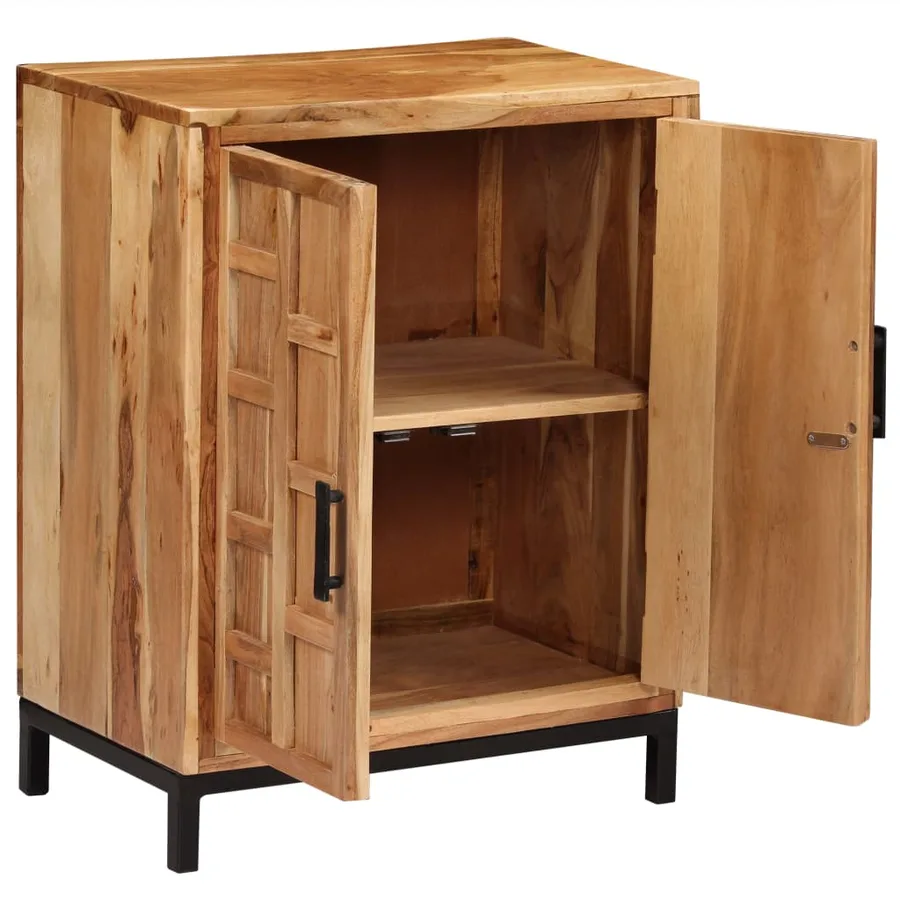 Buffet Bois d'acacia solide 60x35x76 cm Marron - 3