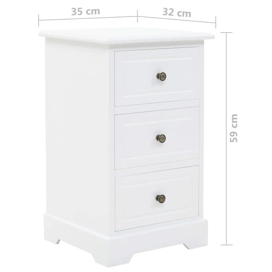 Table de chevet MDF et bois de pin 35x32x59 cm - 9