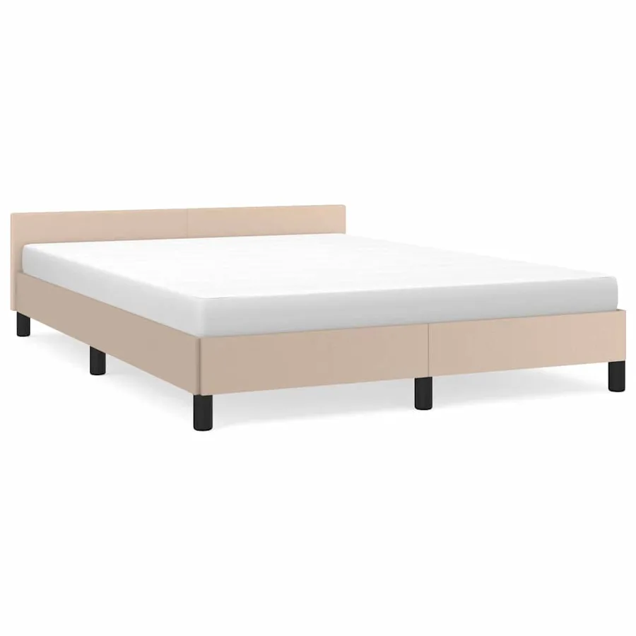 Cadre de lit avec tête de lit sans matelas cappuccino 140x190cm - 2