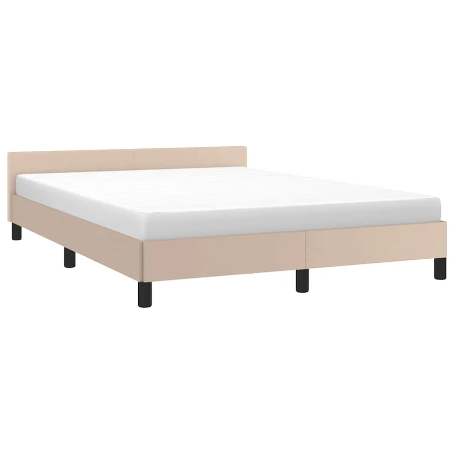 Cadre de lit avec tête de lit sans matelas cappuccino 140x190cm - 3
