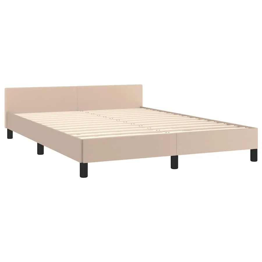 Cadre de lit avec tête de lit sans matelas cappuccino 140x190cm - 4