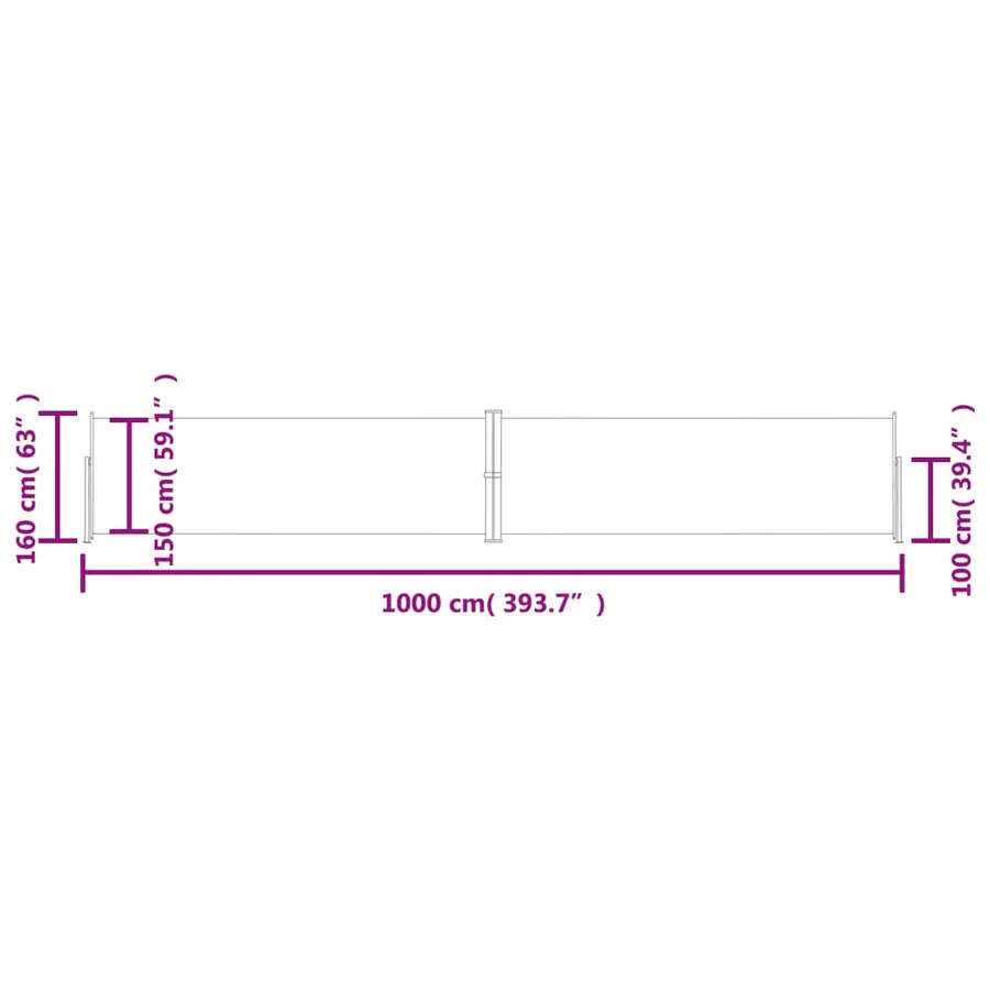 Auvent latéral rétractable Marron 160x1000 cm - 8
