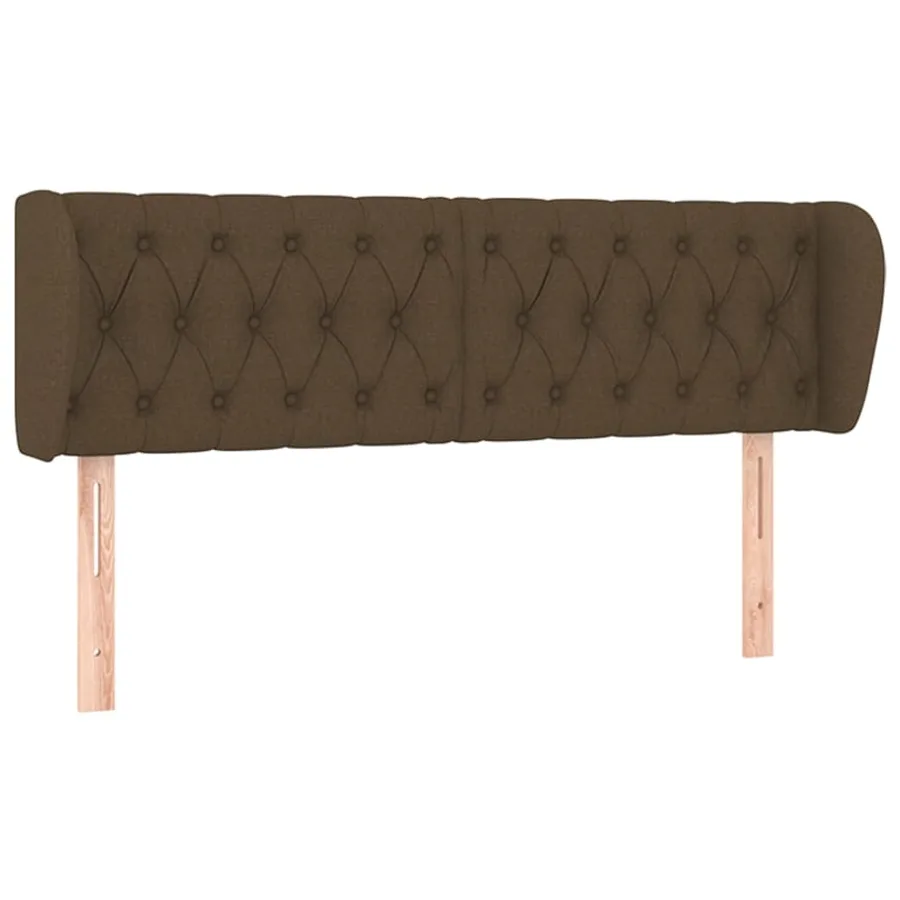 Tête de lit avec oreilles Marron foncé 147x23x78/88 cm Tissu - 2