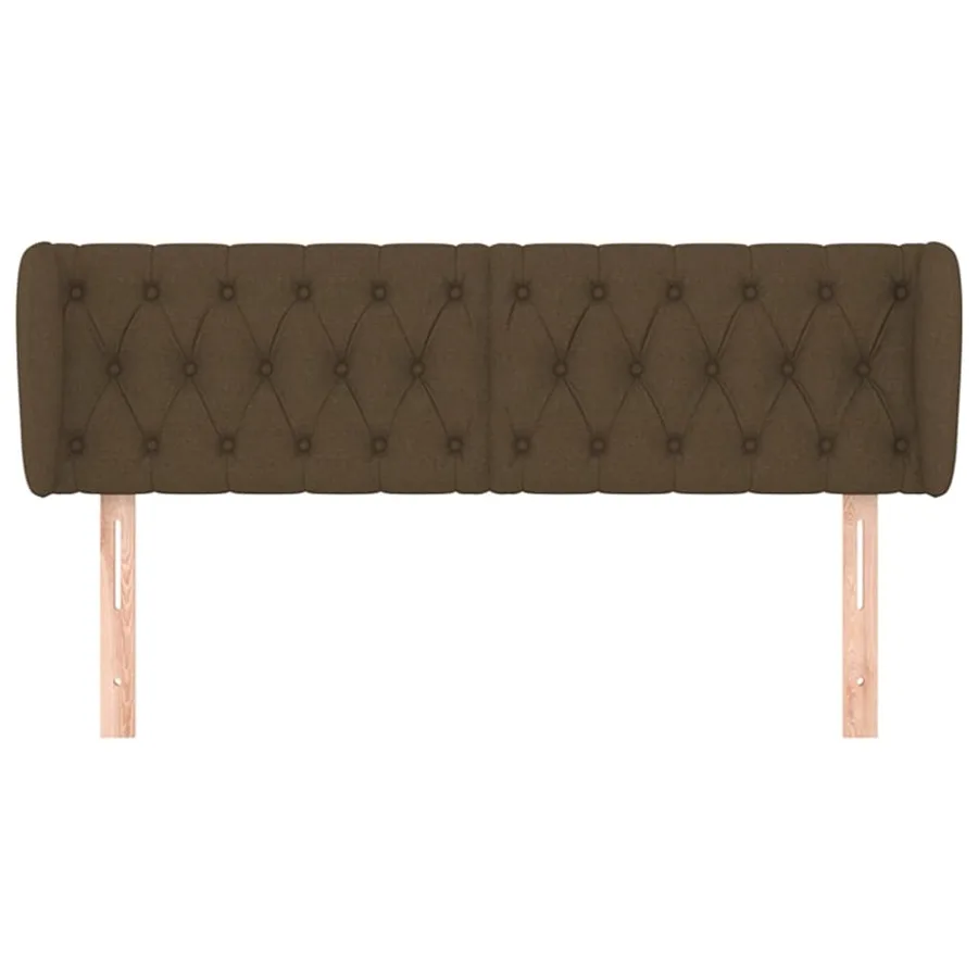 Tête de lit avec oreilles Marron foncé 147x23x78/88 cm Tissu - 3