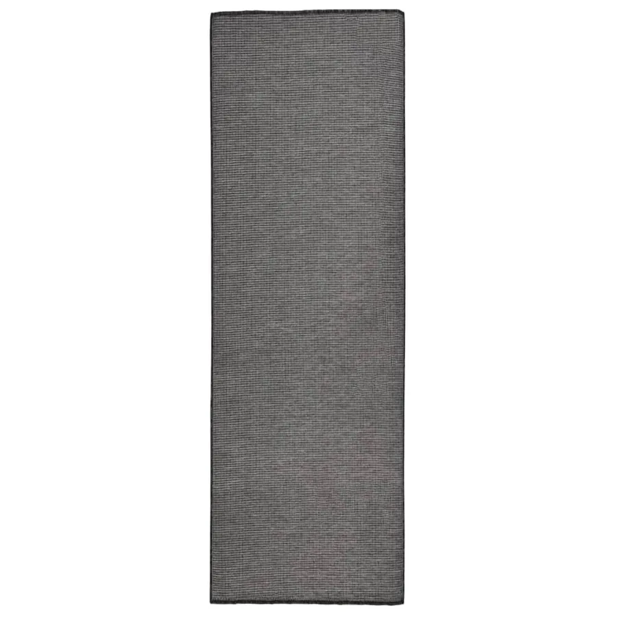 Tapis à tissage plat d'extérieur 80x250 cm Gris