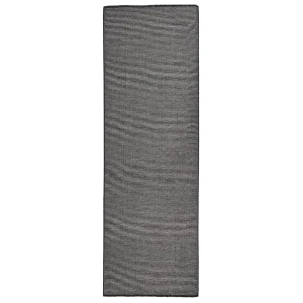 Tapis à tissage plat d'extérieur 80x250 cm Gris