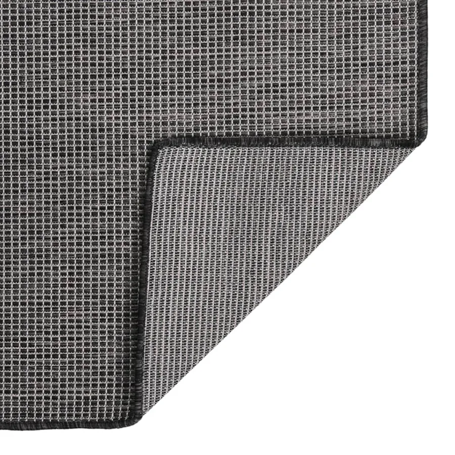 Tapis à tissage plat d'extérieur 80x250 cm Gris - 2