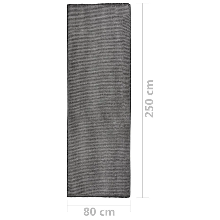 Tapis à tissage plat d'extérieur 80x250 cm Gris - 6