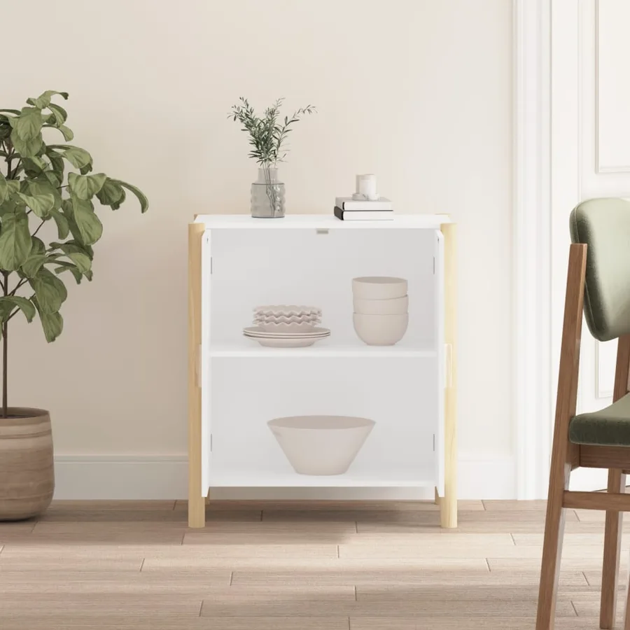 Buffet Blanc 62x38x70 cm Bois d'ingénierie - 3