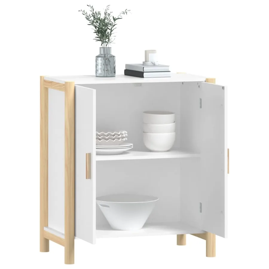 Buffet Blanc 62x38x70 cm Bois d'ingénierie - 4