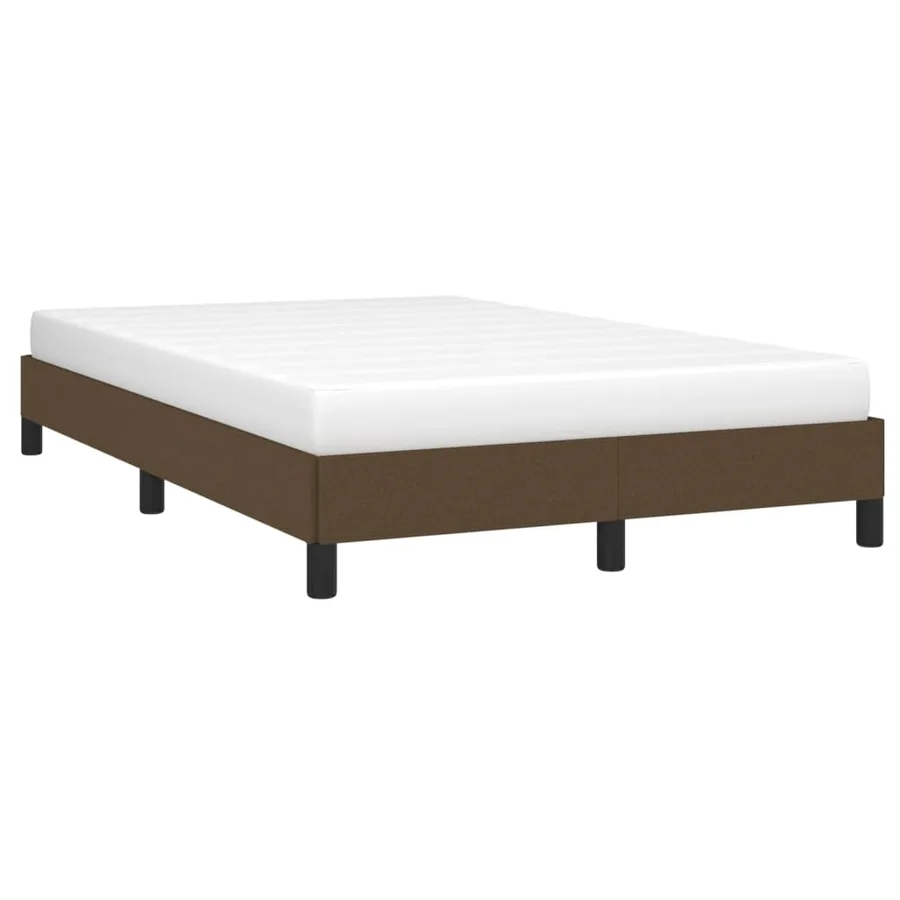 Cadre de lit sans matelas marron foncé 120x200 cm tissu - 3