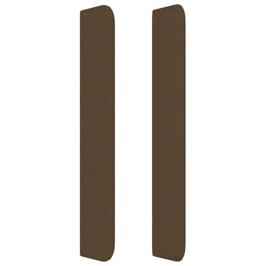 Tête de lit avec oreilles Marron foncé 147x16x118/128 cm Tissu - 4