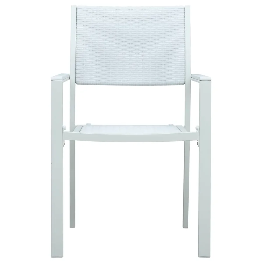 Chaises de jardin lot de 4 Blanc Plastique Aspect de rotin - 3