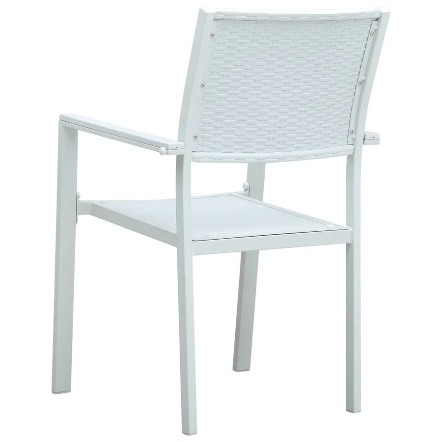 Chaises de jardin lot de 4 Blanc Plastique Aspect de rotin - 5