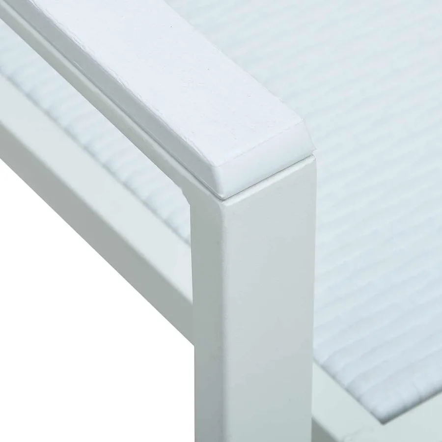 Chaises de jardin lot de 4 Blanc Plastique Aspect de rotin - 7