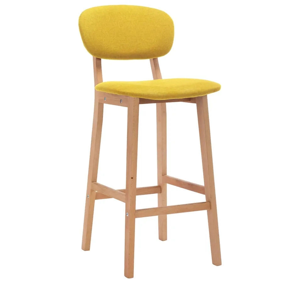 Tabourets de bar lot de 2 jaune moutarde tissu - 2