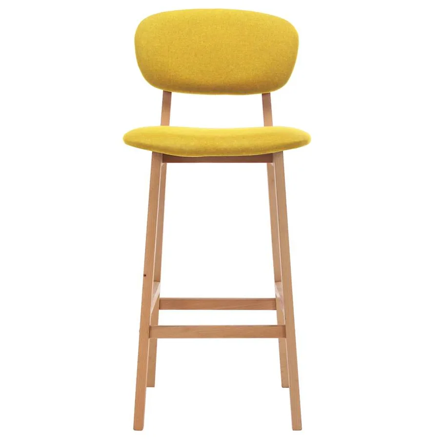 Tabourets de bar lot de 2 jaune moutarde tissu - 3