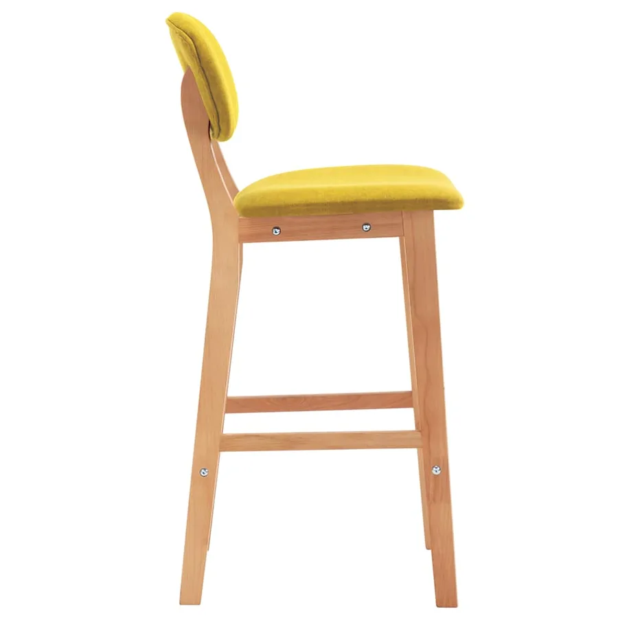 Tabourets de bar lot de 2 jaune moutarde tissu - 4