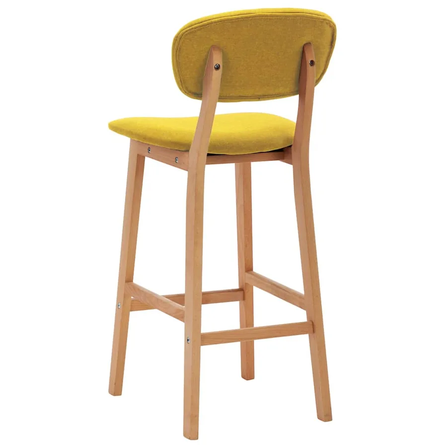 Tabourets de bar lot de 2 jaune moutarde tissu - 5