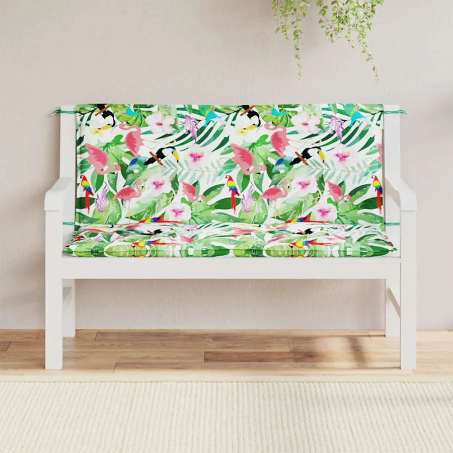Coussins de banc de jardin lot de 2 multicolore 120x50x7 cm - 3