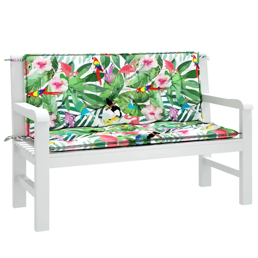 Coussins de banc de jardin lot de 2 multicolore 120x50x7 cm - 4