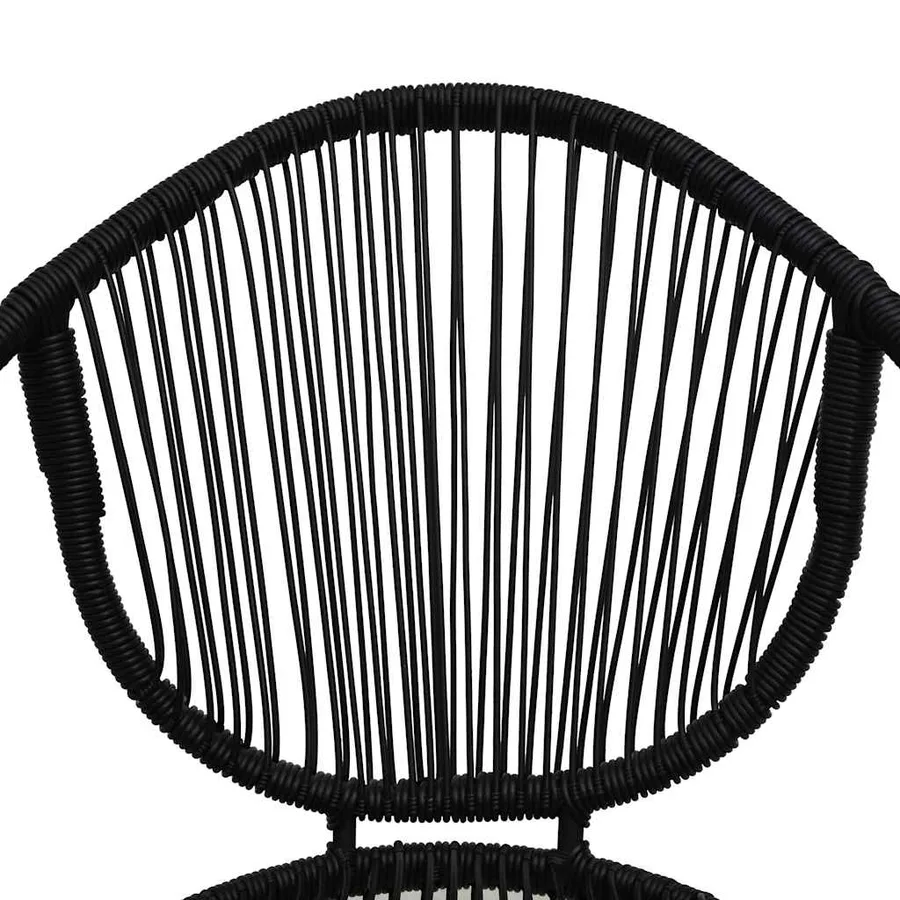 Ensemble à manger d'extérieur 5 pcs Rotin PVC Noir - 10