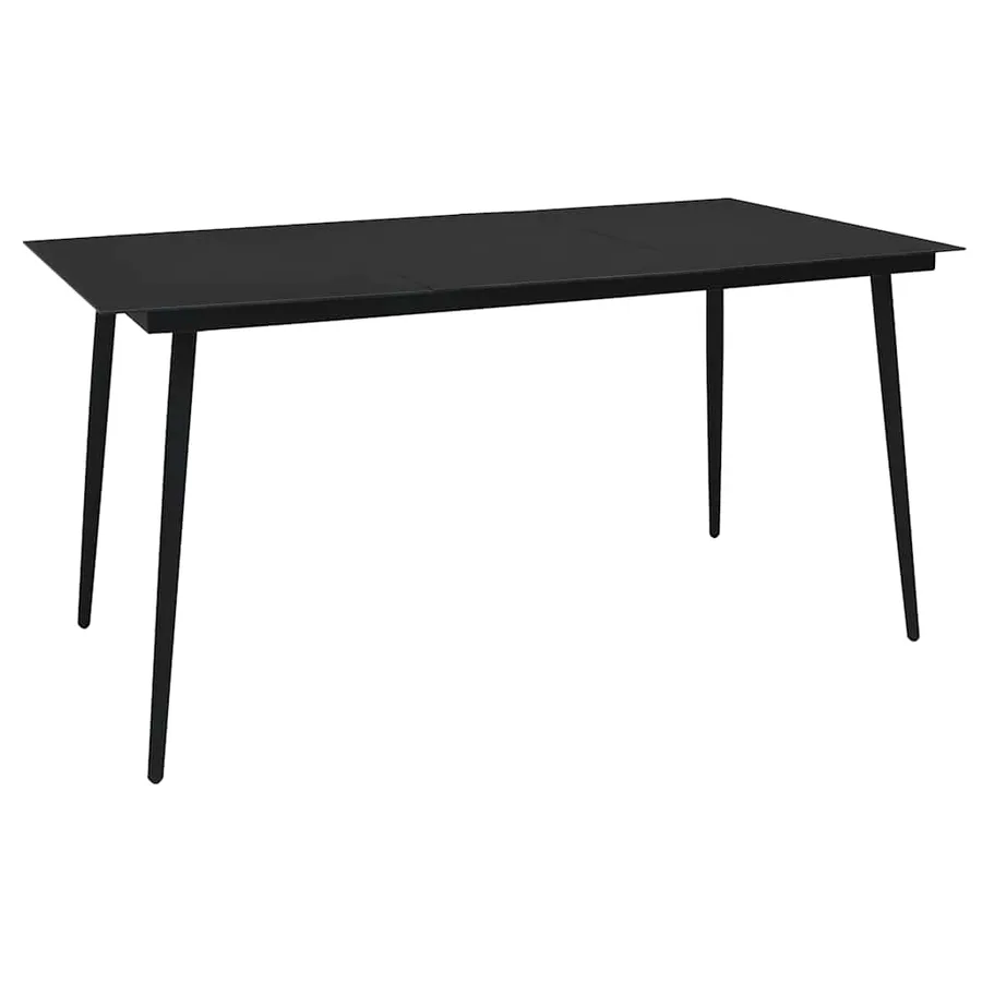 Ensemble à manger d'extérieur 5 pcs Rotin PVC Noir - 3