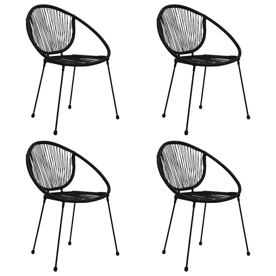 Ensemble à manger d'extérieur 5 pcs Rotin PVC Noir - 6