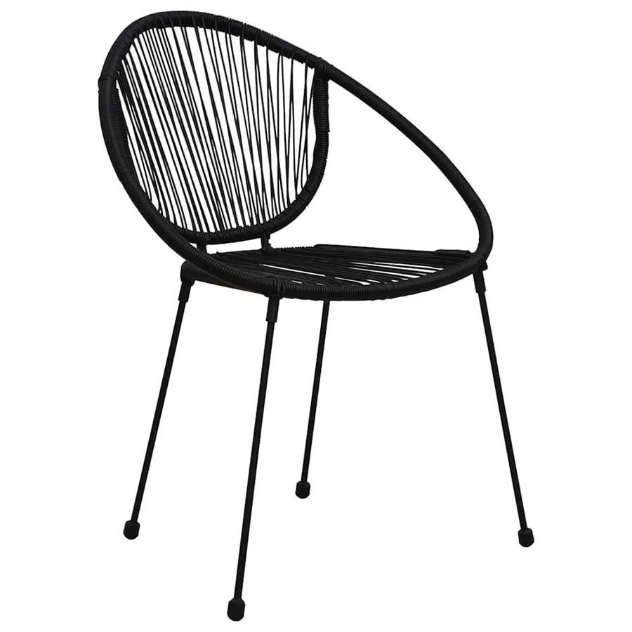 Ensemble à manger d'extérieur 5 pcs Rotin PVC Noir - 7