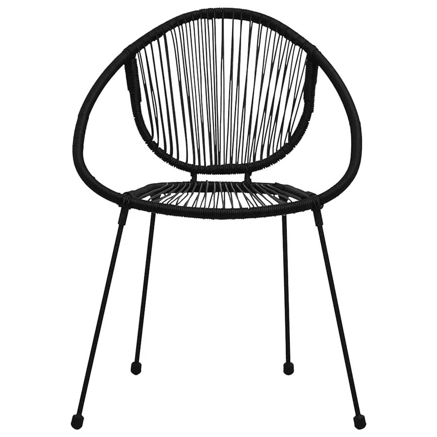 Ensemble à manger d'extérieur 5 pcs Rotin PVC Noir - 8