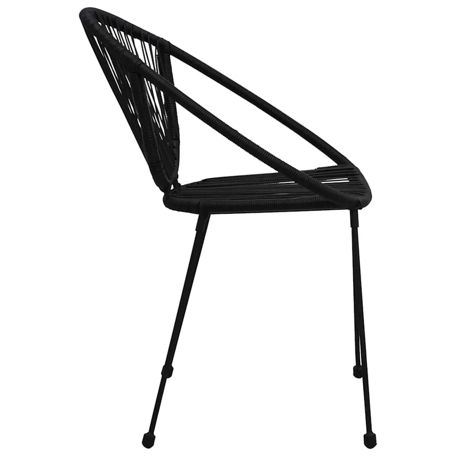 Ensemble à manger d'extérieur 5 pcs Rotin PVC Noir - 9