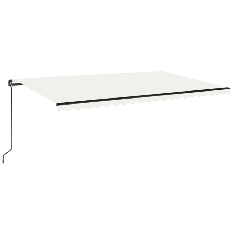 Auvent manuel rétractable avec LED 500x350 cm Crème - 2