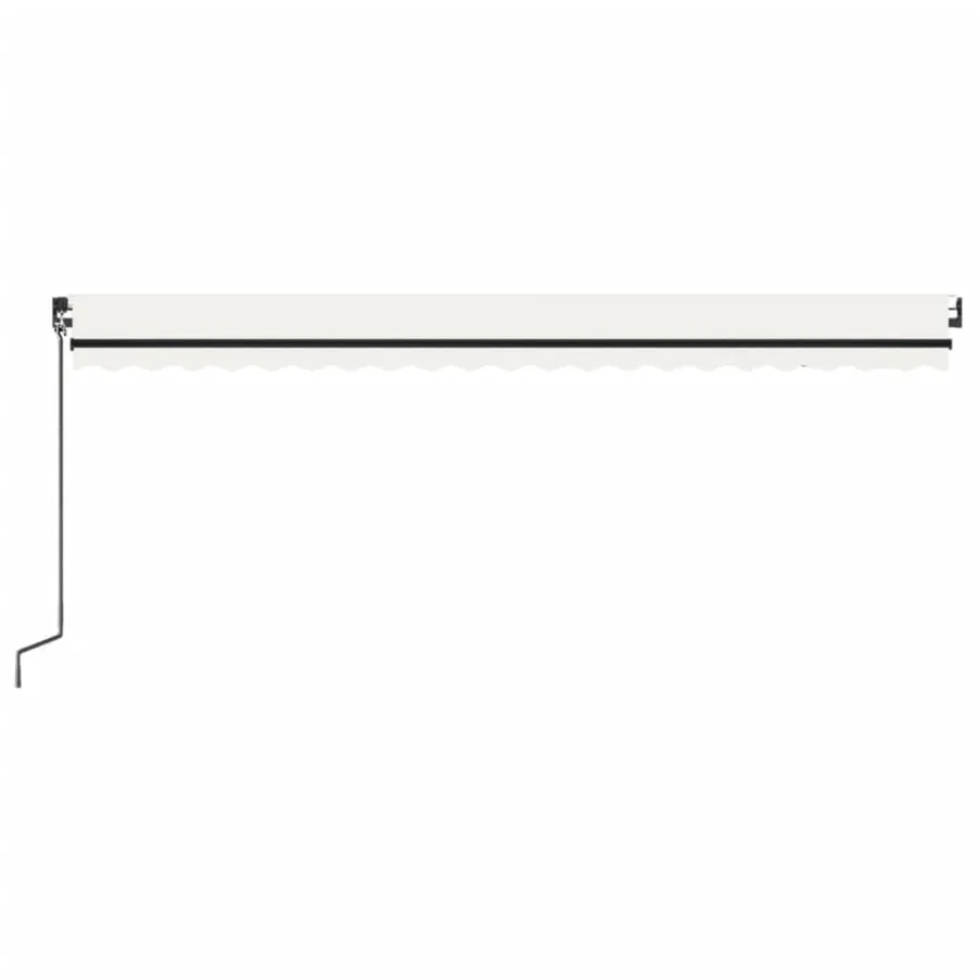 Auvent manuel rétractable avec LED 500x350 cm Crème - 4