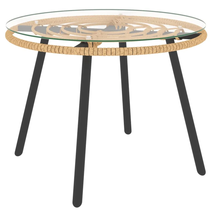 Salon de jardin 3 pcs avec coussins beiges résine tressée - 8