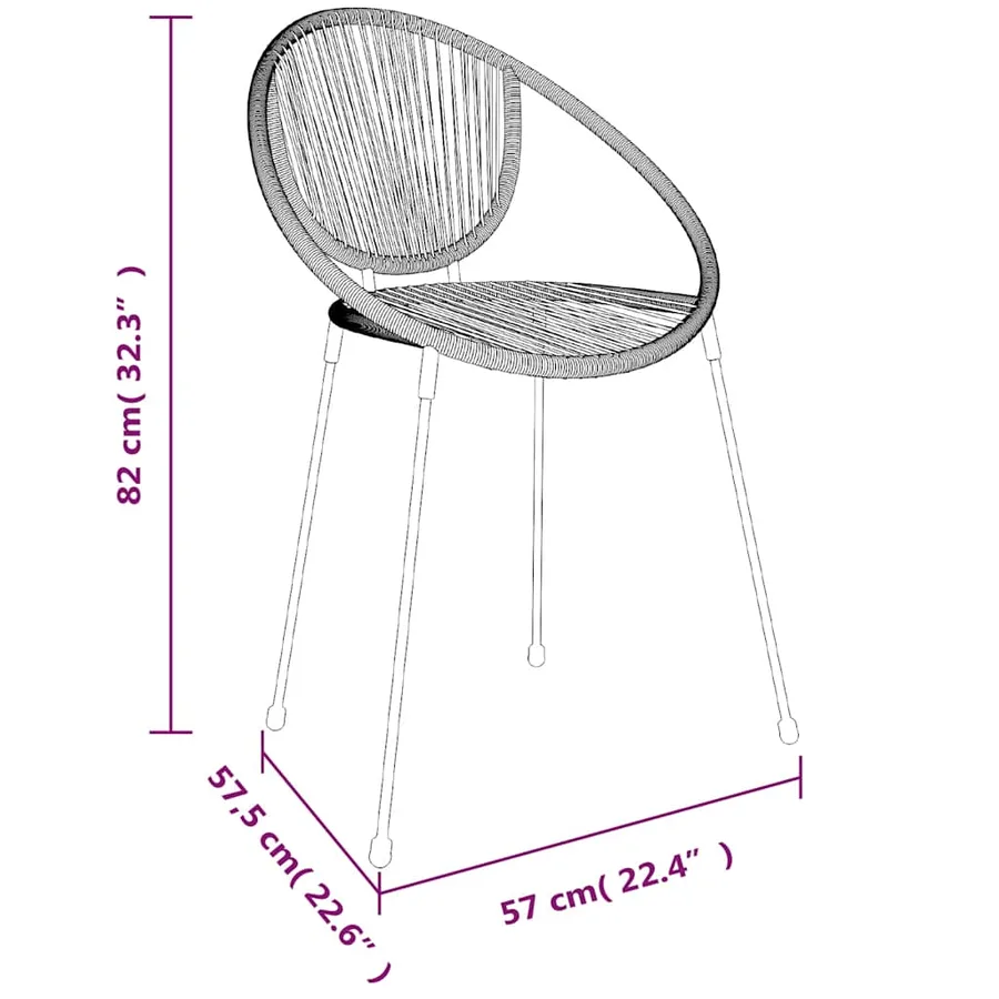 Ensemble à manger de jardin 5 pcs Noir Rotin PVC - 10