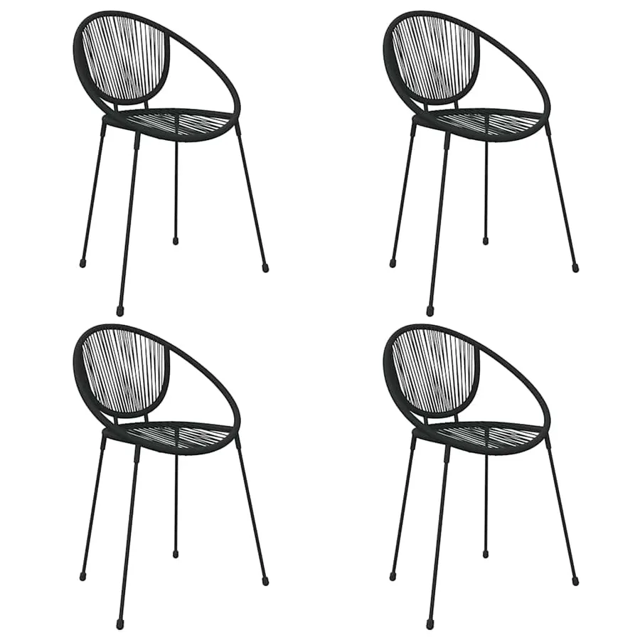 Ensemble à manger de jardin 5 pcs Noir Rotin PVC - 4