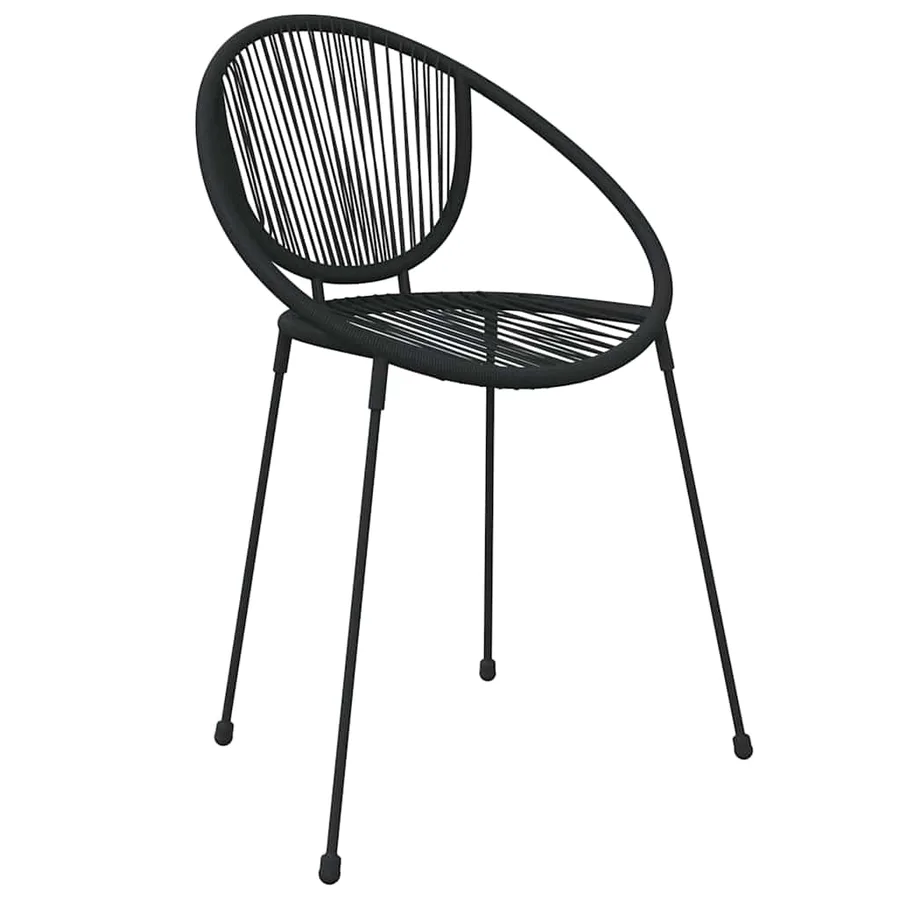 Ensemble à manger de jardin 5 pcs Noir Rotin PVC - 5
