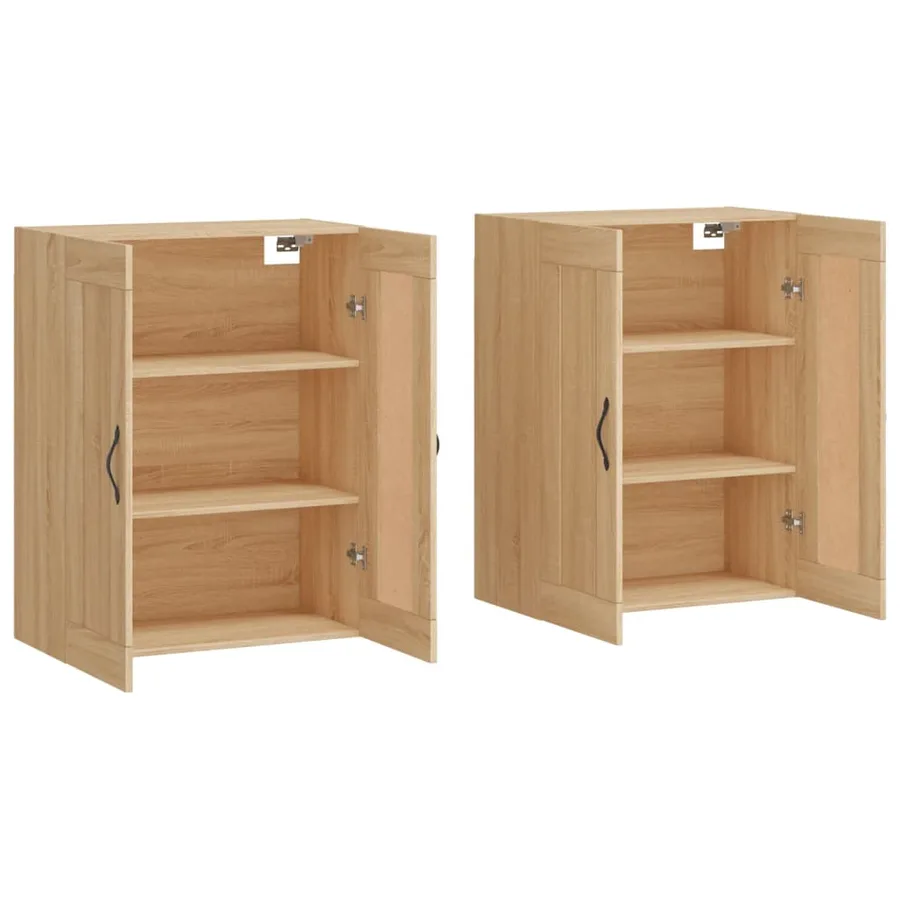 Armoires murales 2 pcs chêne sonoma bois d'ingénierie - 4