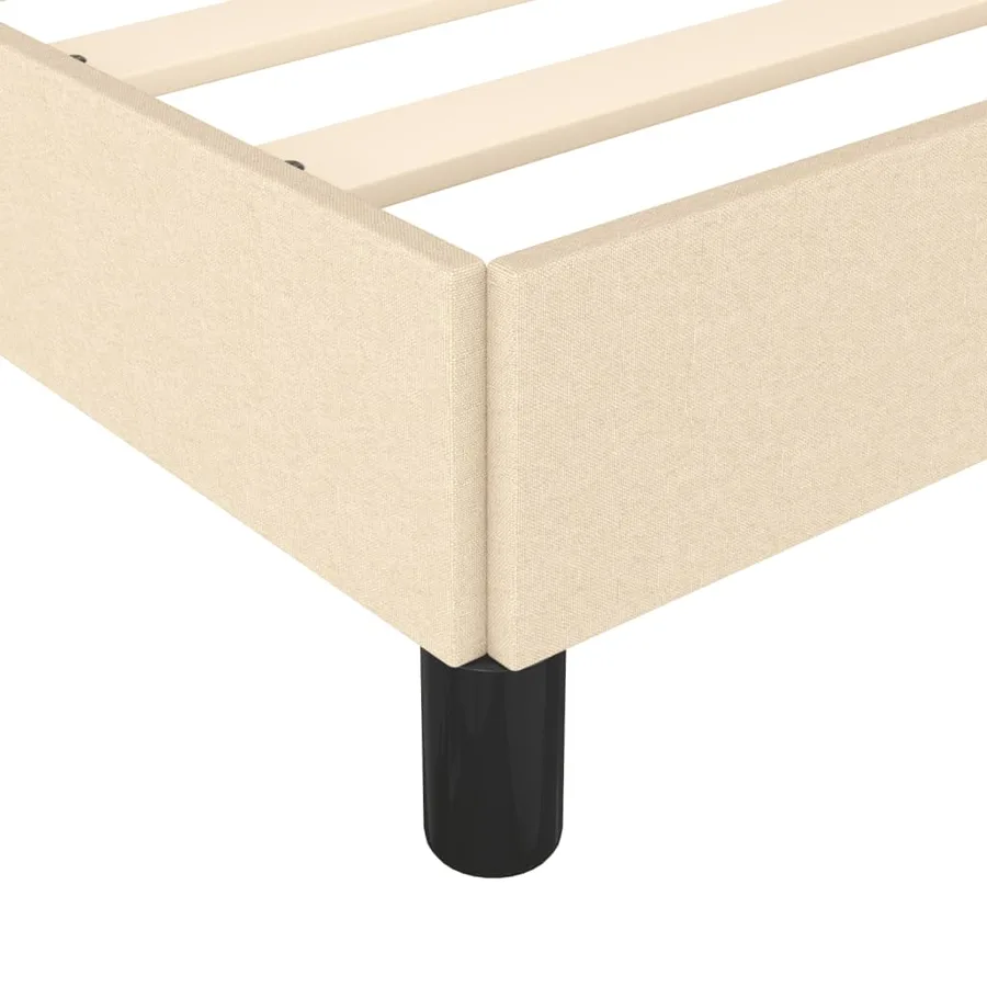 Cadre de lit sans matelas crème 100x200 cm tissu - 7