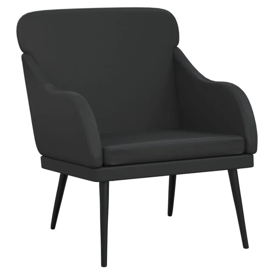 Fauteuil Noir 63x76x80 cm Similicuir - 2