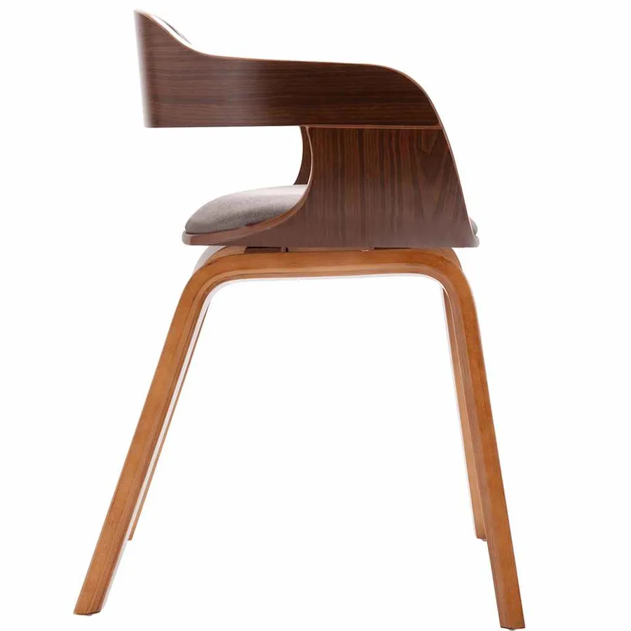 Chaise de salle à manger Taupe Bois courbé et tissu - 3