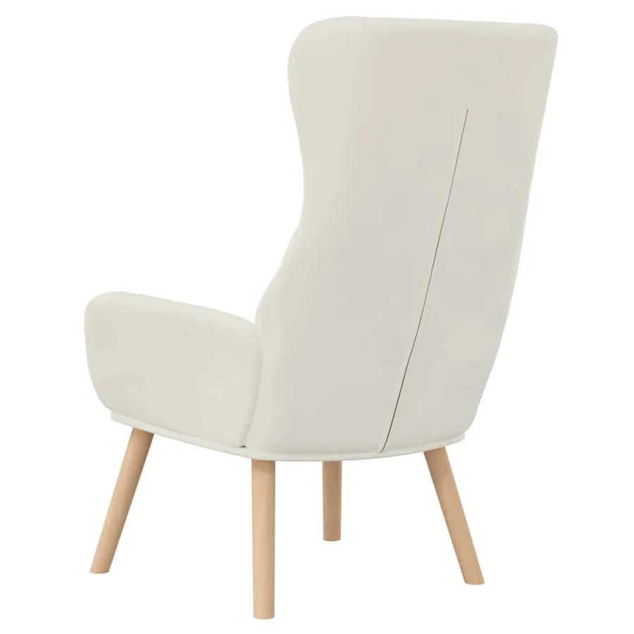 Chaise de relaxation Blanc crème Velours - 5